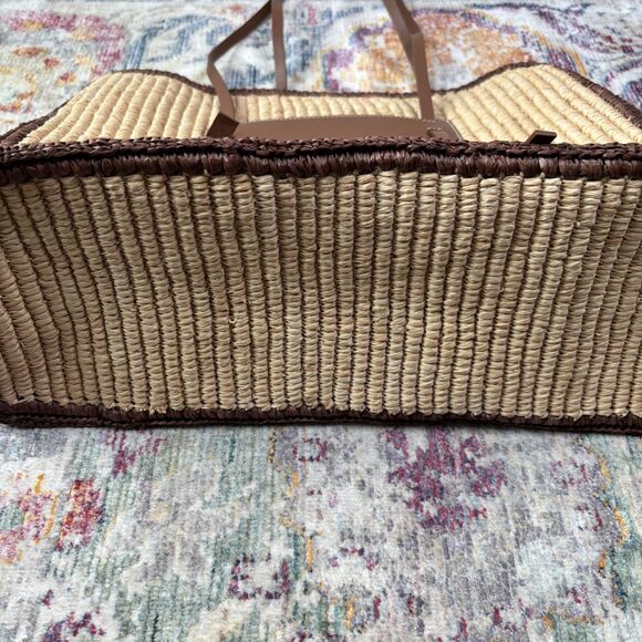 Demellier Large Capri Raffia Tote Bag - Picture 2 of 8